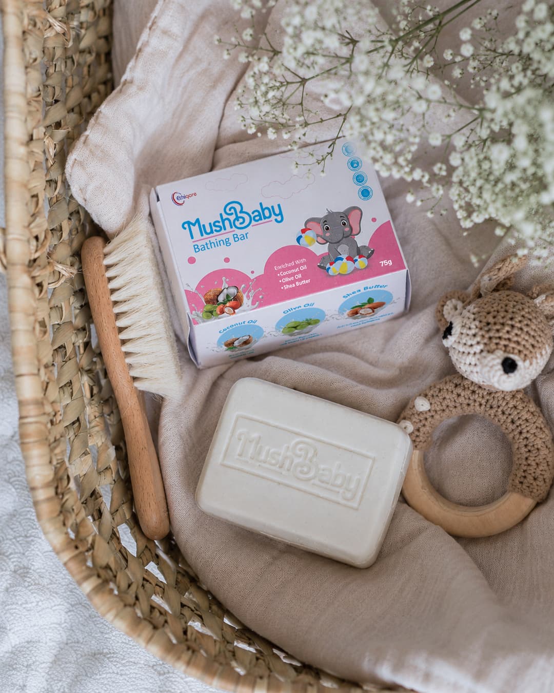 MushBaby Bathing Bar with packaging